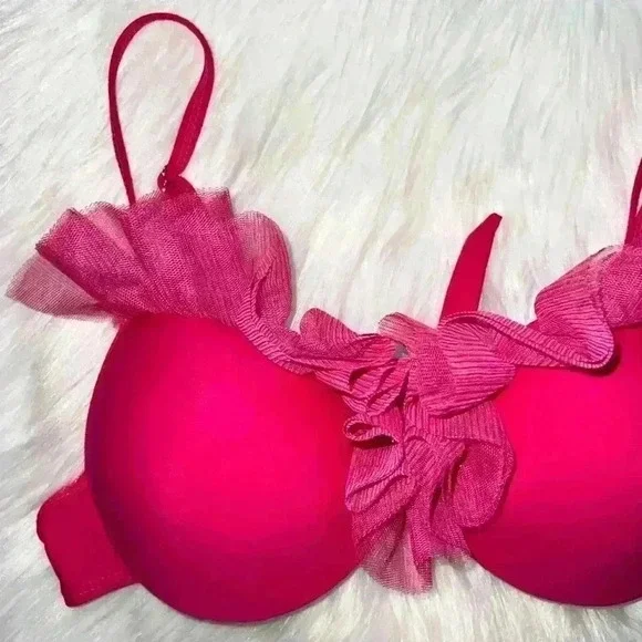 Brazilian Bikini Ruffle Embellished Bikini Top Large NWT - Picture 3 of 7